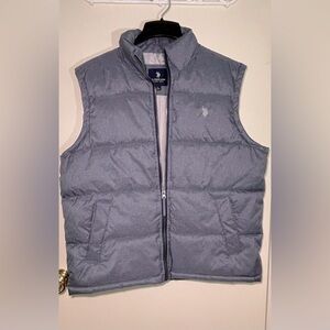 Men’s US Polo Association Sleeveless Blue Puffer Vest Size large
